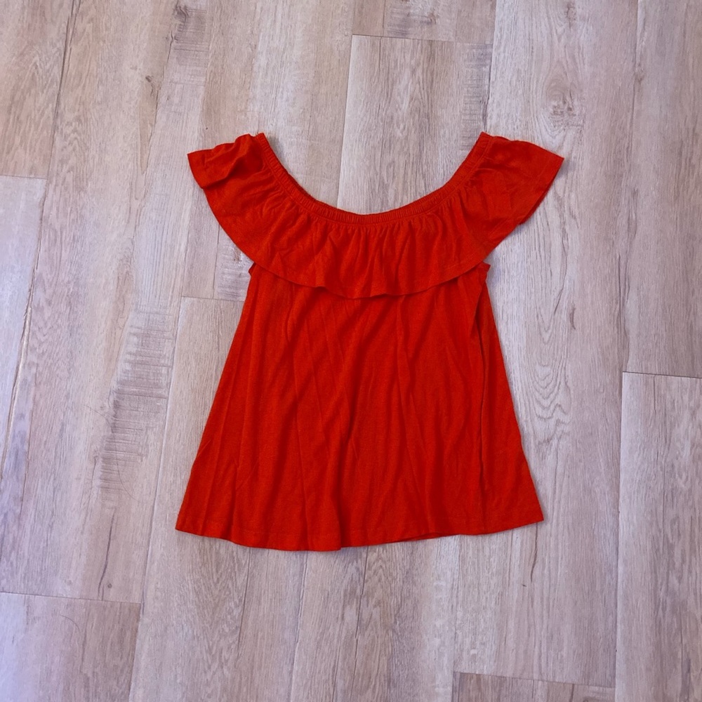 Red Off the Shoulder Top